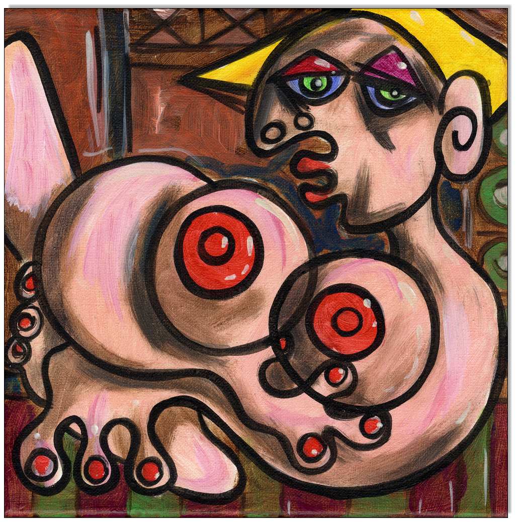 Picasso Style Erotic Art 2 - 20 x 20 cm