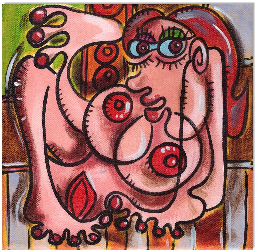 Picasso Style Erotic Art 9 - 20 x 20 cm