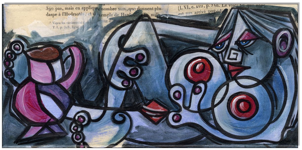 Picasso Style Erotic Art 15 - 15 x 30 cm