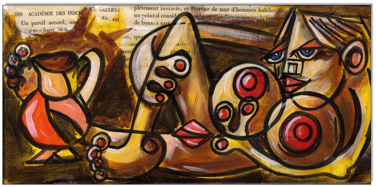 Picasso Style Erotic Art 17 - 15 x 30 cm