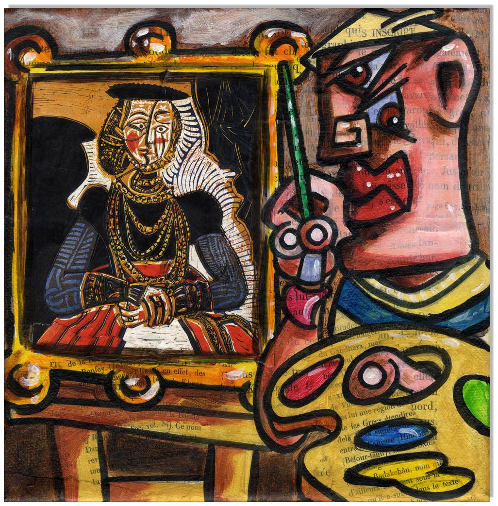 Picasso malt Cranach - 20 x 20 cm