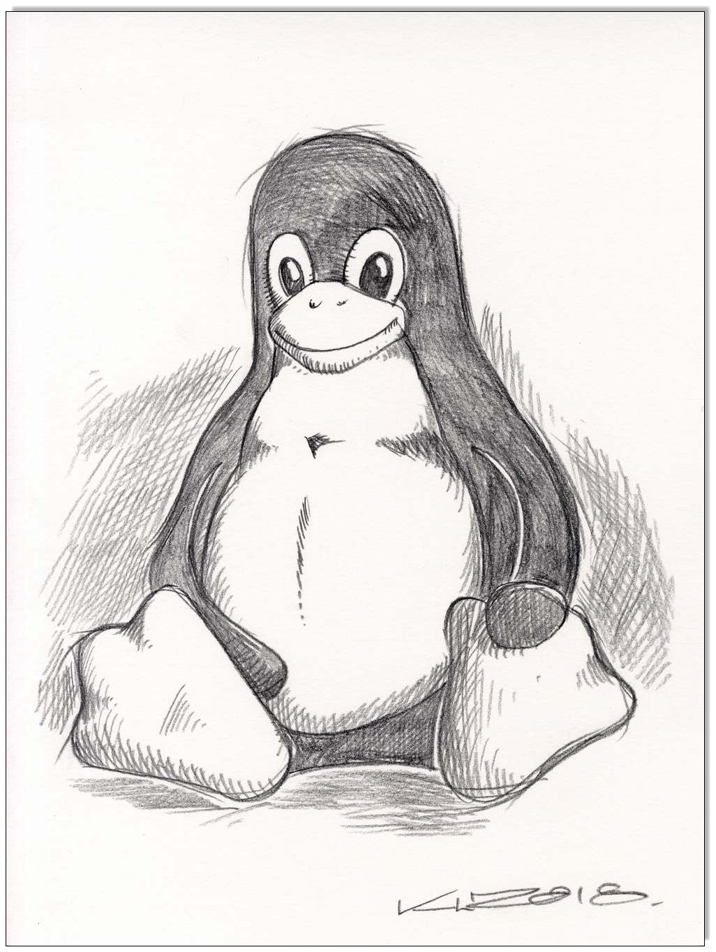 Linux TUX Pinguin - 24 x 32 cm