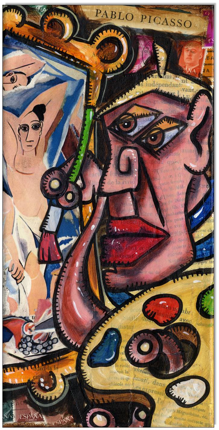 Picasso paints Les Demoiselles dAvignon - 15 x 30 cm