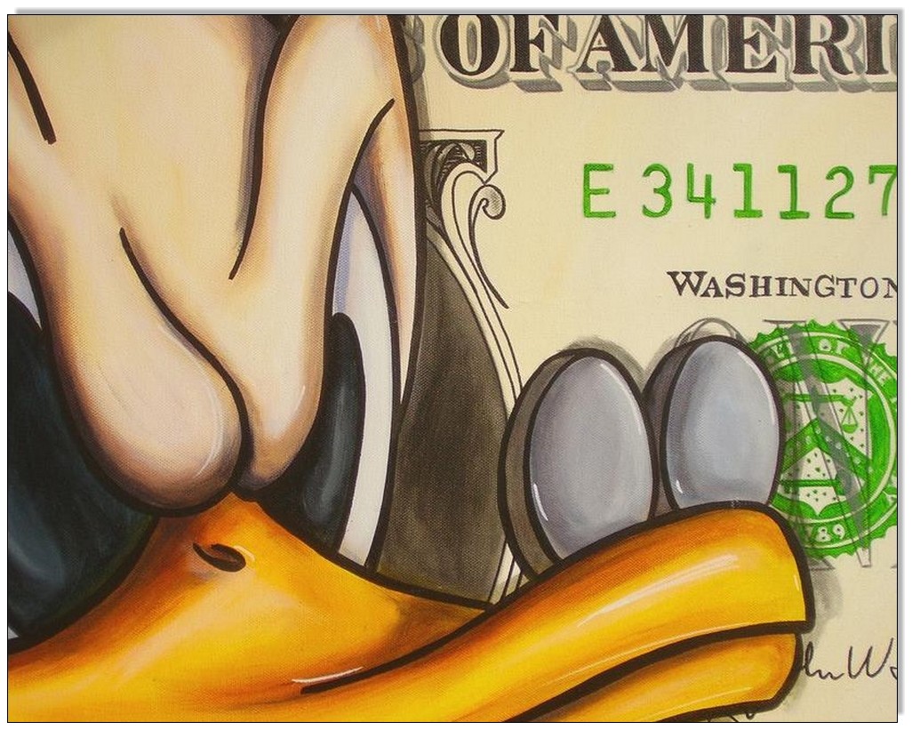 Dagobert Dollar IV: Dagobert Duck One Dollar Bill - 40 x 80 cm 2