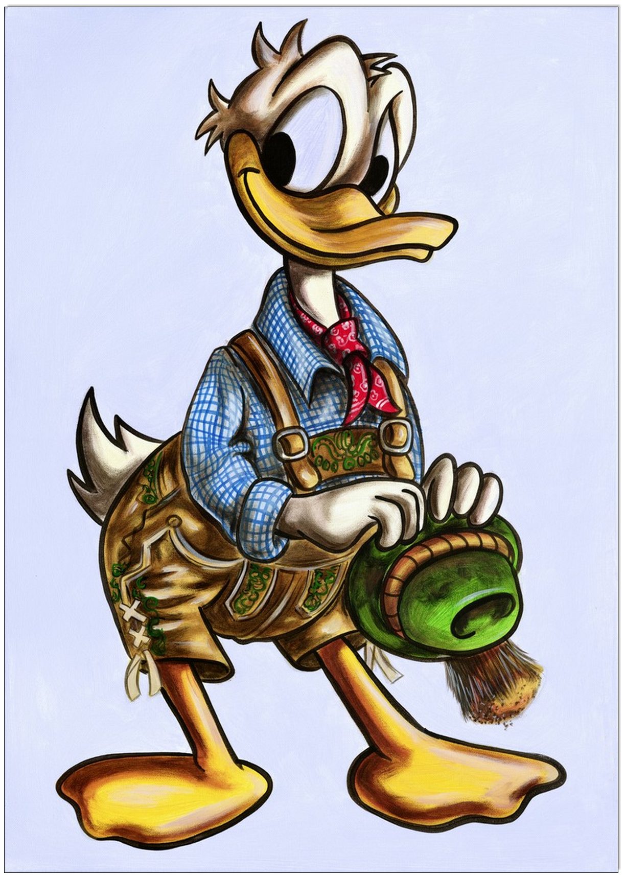 Donald Duck in Lederhosen - 50 x 70 cm