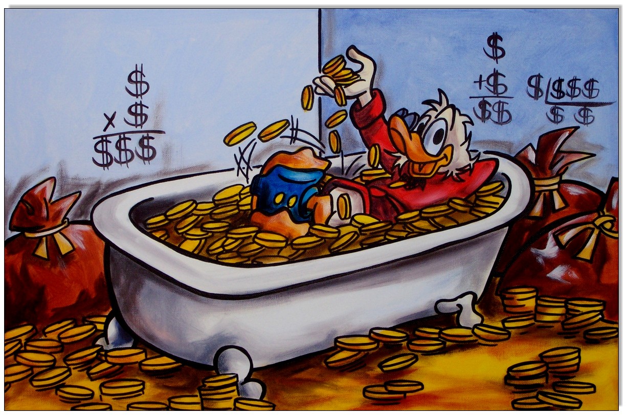 Dagobert Duck: Money makes you happy II - 40 x 60 cm