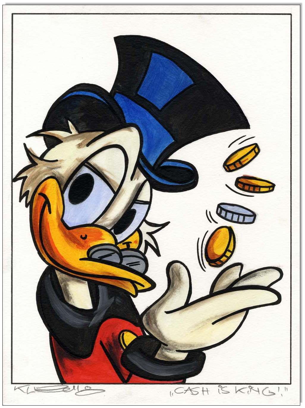 Dagobert Duck: Cash is king - 30 x 40 cm