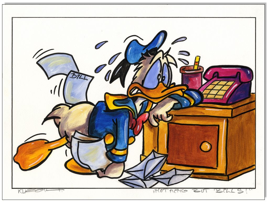 Donald Duck: Nothing but bills - 30 x 40 cm