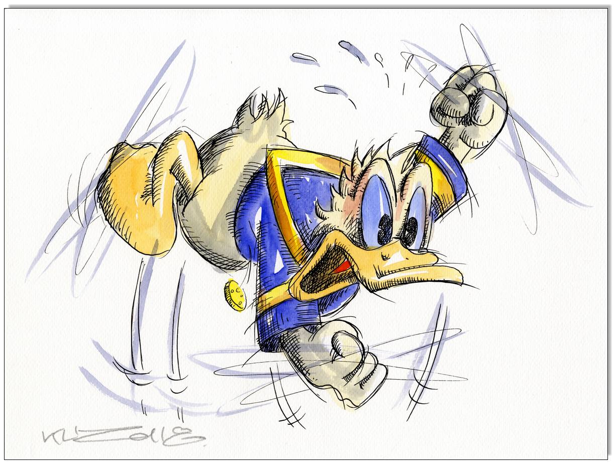 Donald Duck in Rage II - 24 x 32 cm