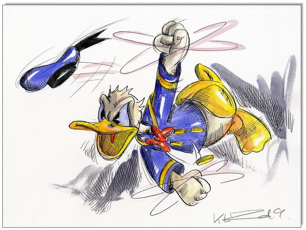 Donald Duck in Rage IV - 24 x 32 cm