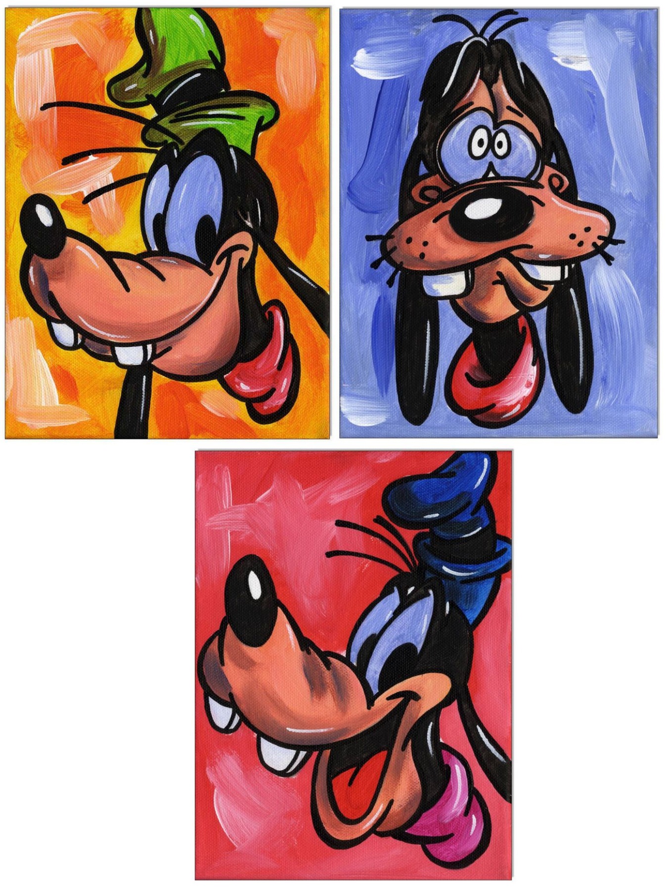 Goofy - THE FACES - 3 Bilder 18 x 24 cm