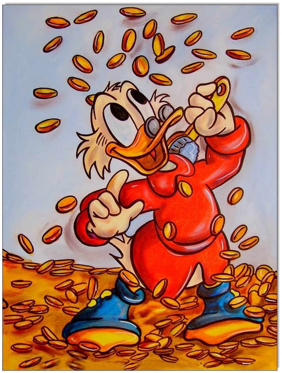 Dagobert Duck: Scrooges Coin shower - 50 x 70 cm
