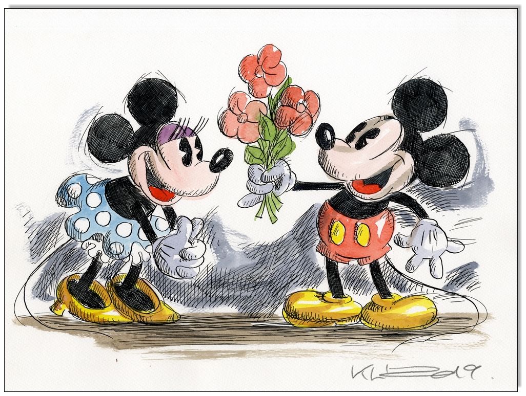 Mickey &amp; Minnie in love II - 24 x 32 cm