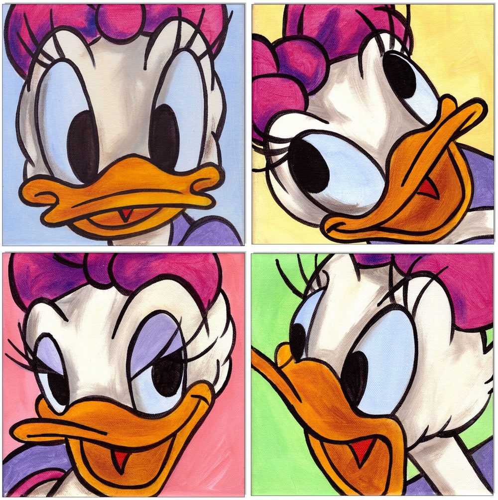 Daisy Duck FACES I - 4 Bilder 20 x 20 cm