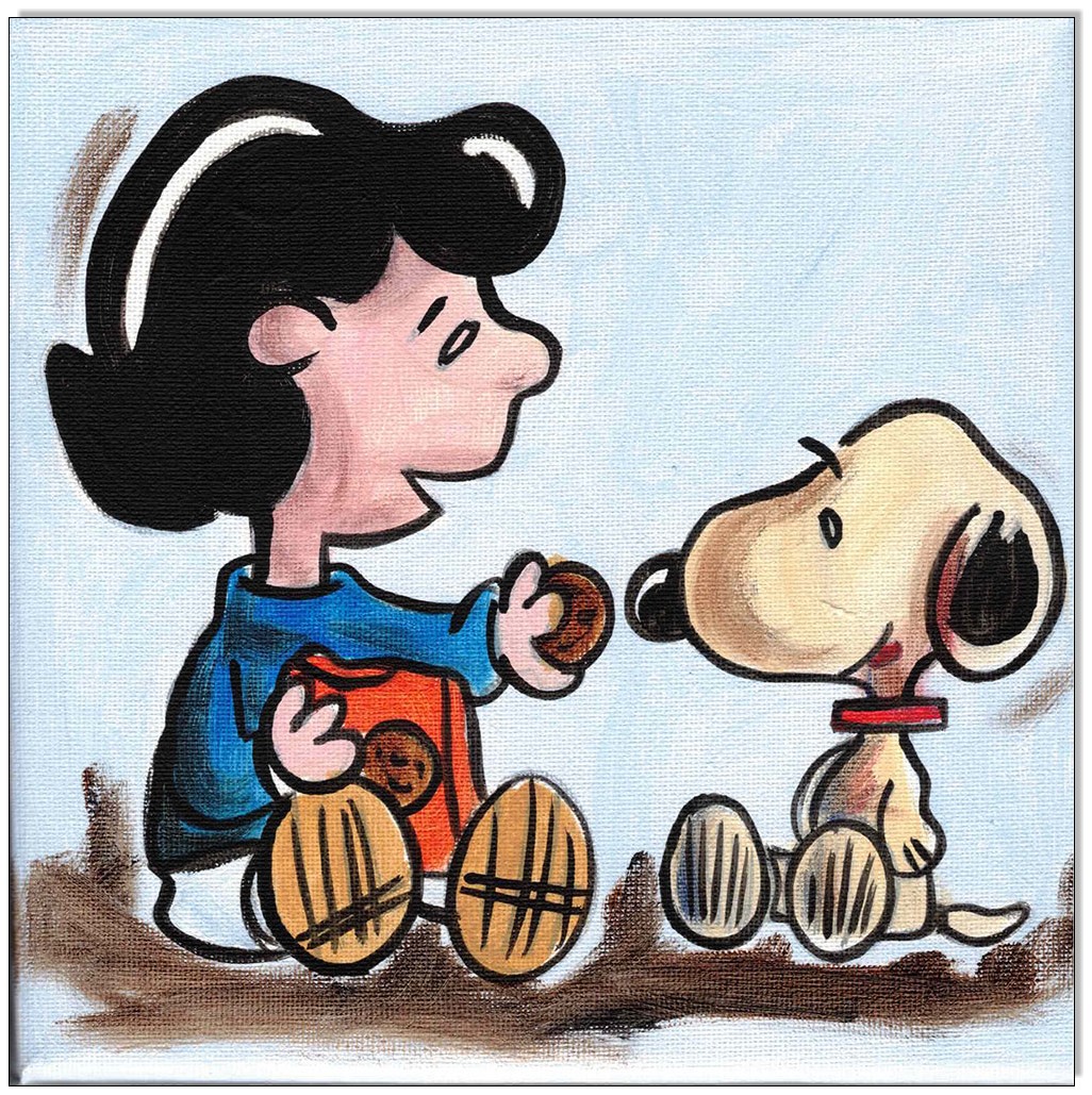 PEANUTS Lucy van Pelt &amp; Snoopy - 20 x 20 cm