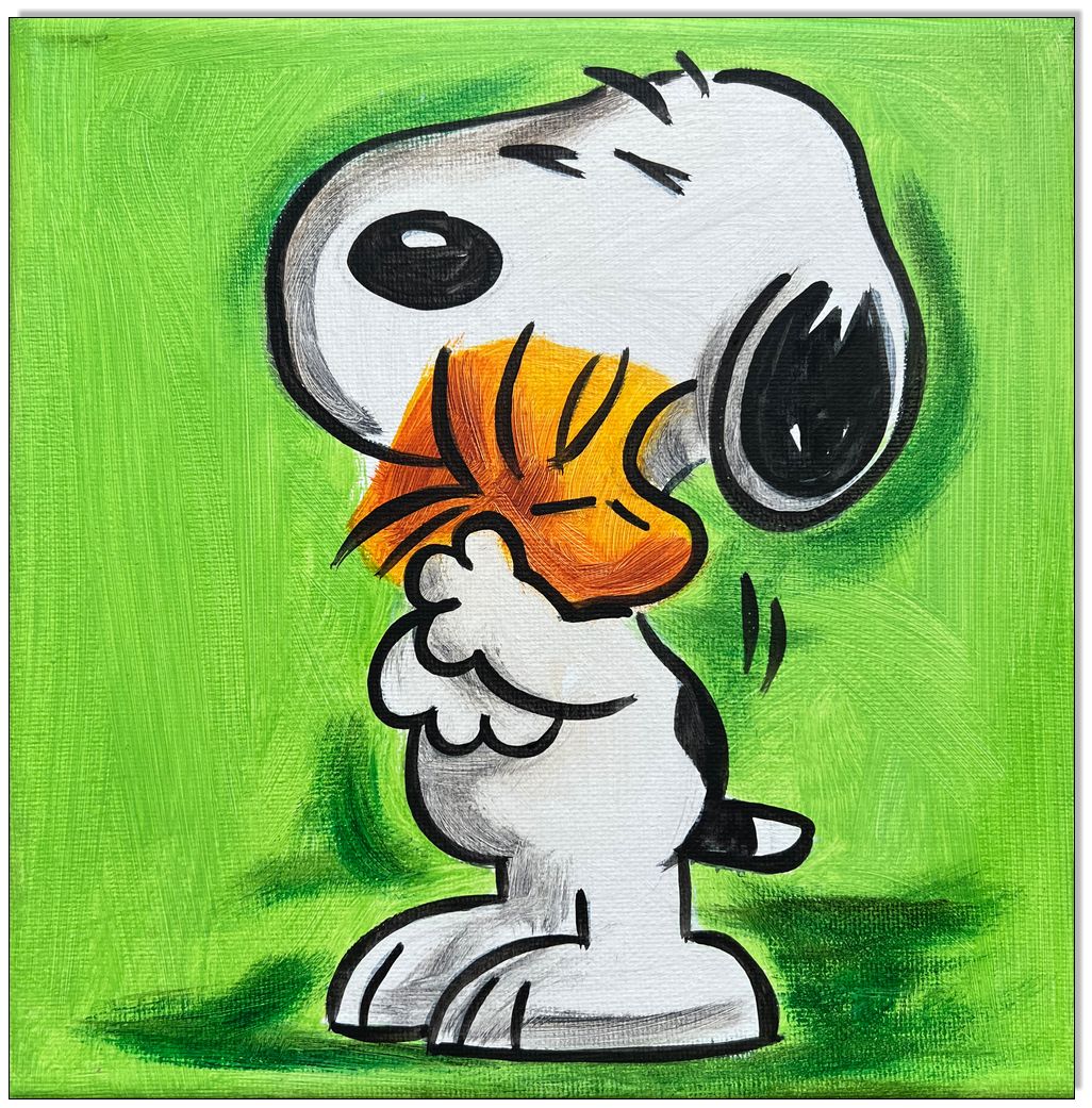 P62870 Snoopy - Snoopy mit Woodstock auf dem Kopf