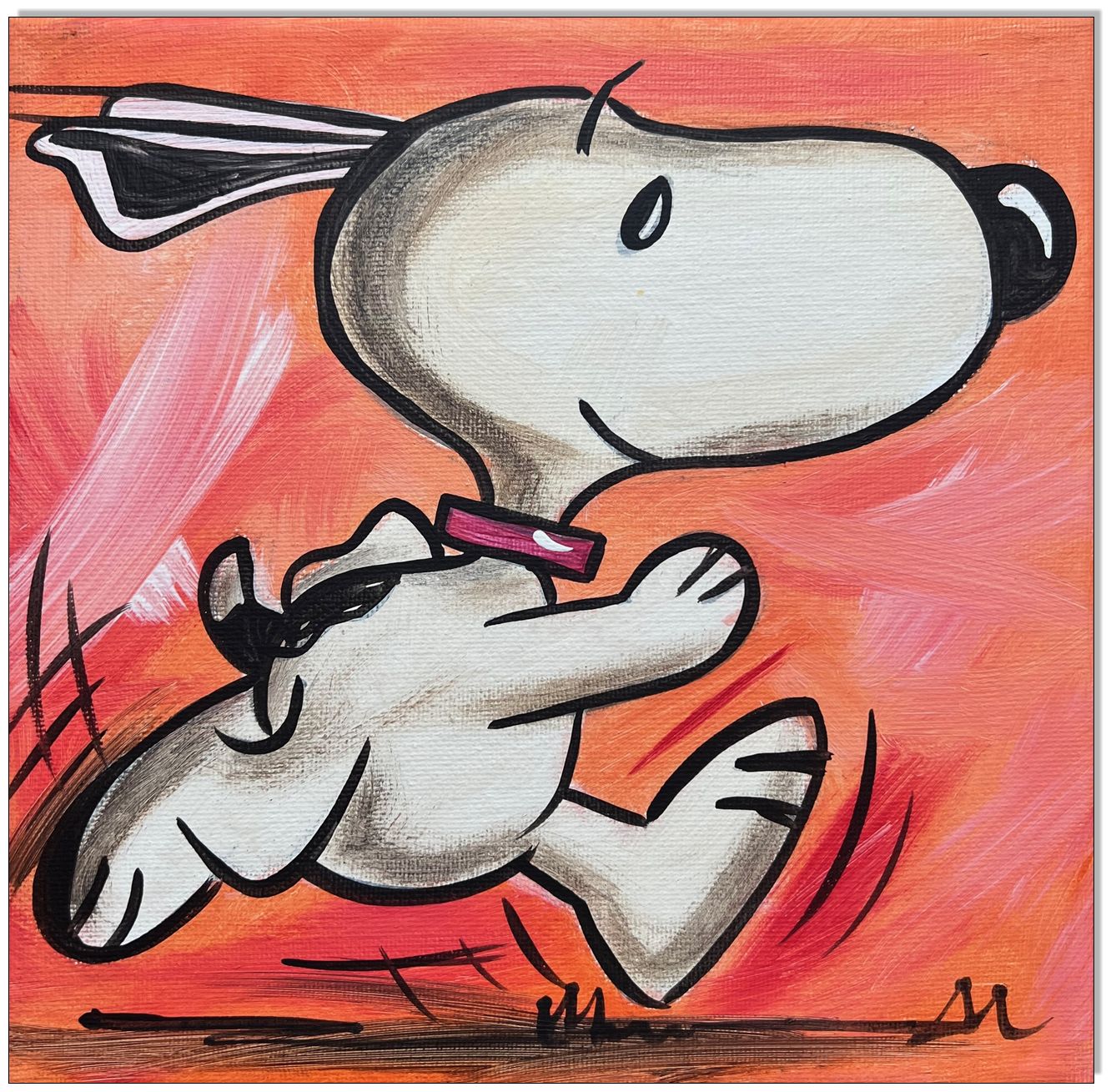 PEANUTS Running Snoopy II - 20 x 20 cm