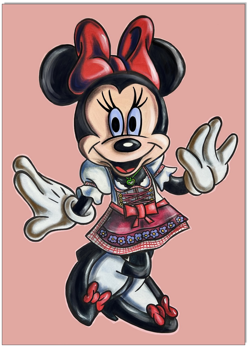 Minnie Mouse im Dirndl - 50 x 70 cm