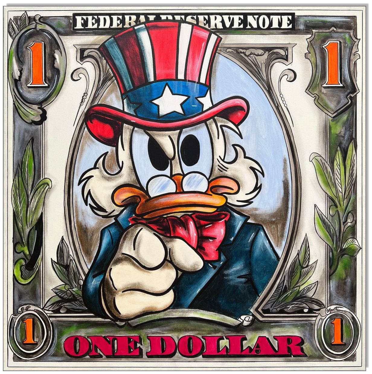 BERLINER BILDERMANN EDITION I: Dagobert Duck The One Dollar I - 60 x 60 cm