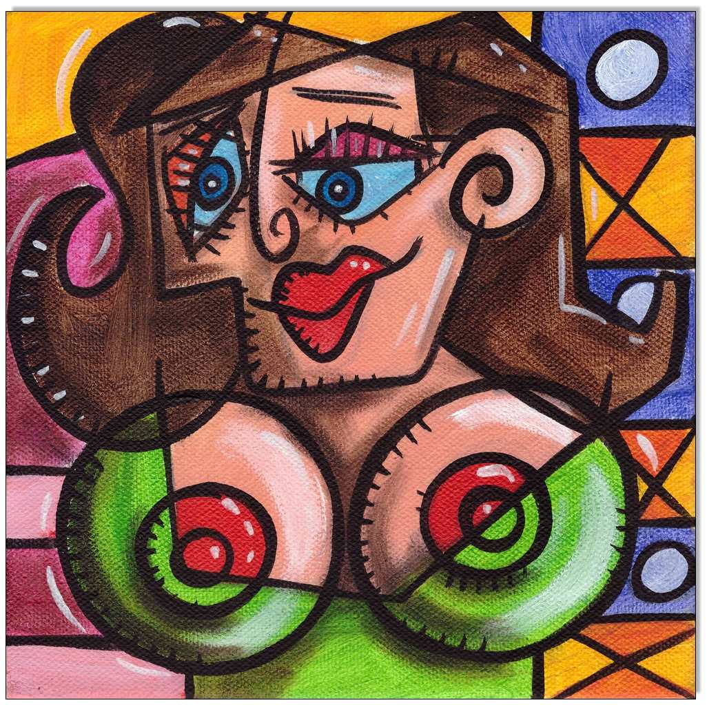 Picasso Style Erotic Art 3 - 20 x 20 cm