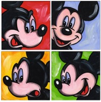 Mickey Mouse FACES - 4 Bilder á 20 x 20 cm