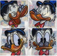 Comic Faces II: Dagobert Duck - 4 Bilder à 15 x 15 cm