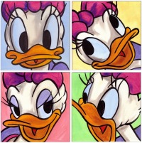 Daisy Duck FACES I - 4 Bilder á 20 x 20 cm