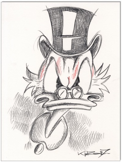 Dagobert Duck Angry Scrooge - 24 x 32 cm