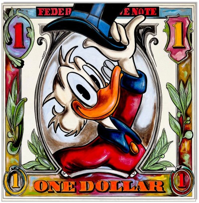 BERLINER BILDERMANN EDITION III: Dagobert Duck The One Dollar II - 60 x 60 cm