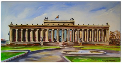 Berlin Altes Museum Museumsinsel - 50 x 100 cm - Original Acrylgemälde auf Leinwand/ Keilrahmen -