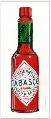 Tabasco HOT - 21 x 50 cm - Original Acryl auf Acrylmalpapier - Artikelnummer 00117