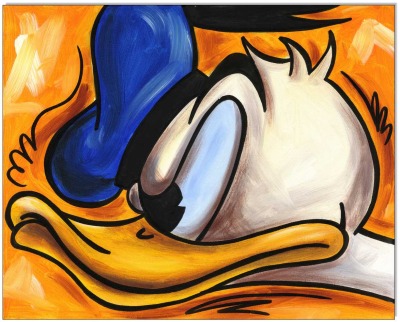 Donald Duck in RAGE X - 40 x 50 cm - Original Acrylgemälde auf Leinwand/ Keilrahmen - Artikelnummer