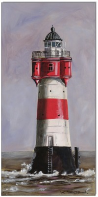 Leuchtturm Roter Sand - 30 x 60 cm - Original Acrylgemälde auf Leinwand/ Keilrahmen - Artikelnummer