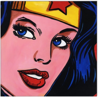 Wonder Woman - 40 x 40 cm - Original Acrylgemälde auf Leinwand/ Keilrahmen - Artikelnummer 00666
