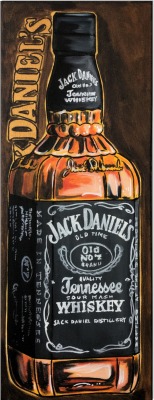 Jack Daniels ART II - 20 x 60 cm - Original Acrylgemälde auf Leinwand/ Keilrahmen - Artikelnummer 0