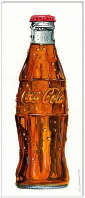 Coca Cola Art I - 21 x 50 cm - Original Acryl auf Acrylmalpapier - Artikelnummer 00112