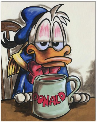 Good morning Donald III - 40 x 50 cm - Original Acrylgemälde auf Leinwand/ Keilrahmen -