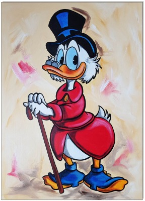 Dagobert Duck - 50 x 70 cm - Original Acrylgemälde auf Leinwand/ Keilrahmen - Artikelnummer 00143