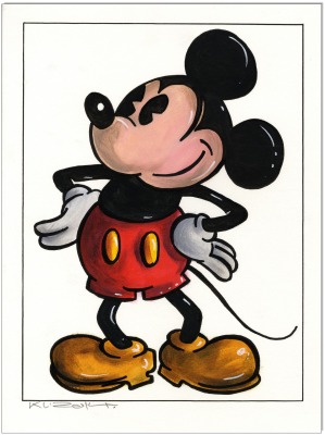 Mickey Mouse - 30 x 40 cm - Original Acryl auf Acrylmalpapier - Artikelnummer 00174