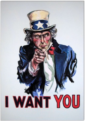 Uncle Sam I want you - 70 x 100 cm - Original Acrylgemälde auf Leinwand/ Keilrahmen - Artikelnummer