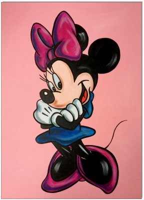 Minnie Mouse - 50 x 70 cm - Original Acrylgemälde auf Leinwand/ Keilrahmen - Artikelnummer 00405