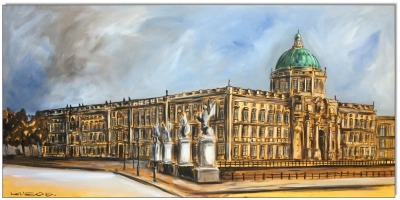 Berliner Stadtschloss Humboldtforum - 50 x 100 cm - Original Acrylgemälde auf Leinwand/ Keilrahmen