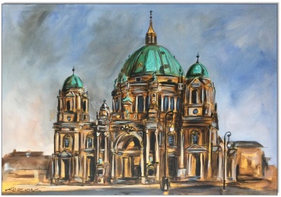 Berliner Dom - 50 x 70 cm - Original Acrylgemälde auf Leinwand/ Keilrahmen - Artikelnummer 00440