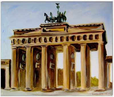 Berlin Brandenburger Tor - 50 x 60 cm - Original Acrylgemälde auf Leinwand/ Keilrahmen -