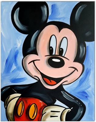 Mickey Mouse - 40 x 50 cm - Original Acrylgemälde auf Leinwand/ Keilrahmen - Artikelnummer 00475