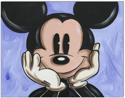 Mickey Mouse - 40 x 50 cm - Original Acrylgemälde auf Leinwand/ Keilrahmen - Artikelnummer 00482