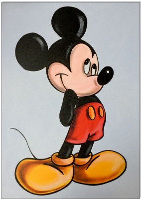 Mickey Mouse - 50 x 70 cm - Original Acrylgemälde auf Leinwand/ Keilrahmen - Artikelnummer 00541
