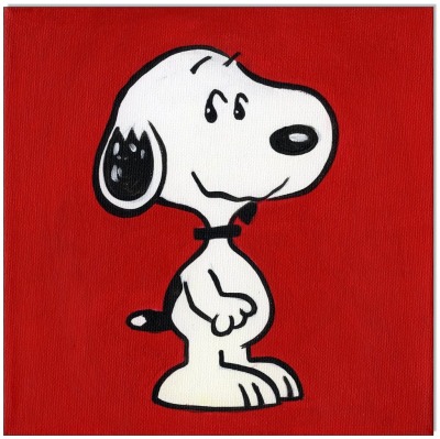 PEANUTS RED Snoopy - 20 x 20 cm - Original Acrylgemälde auf Leinwand/ Keilrahmen - Artikelnummer 00