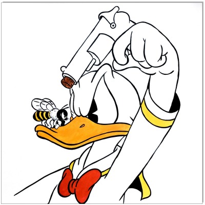 Donald Duck: The Bumblebee - 60 x 60 cm - Original Acrylgemälde auf Leinwand/ Keilrahmen -