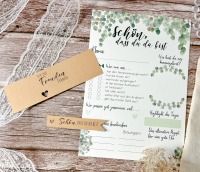 Hochzeitsset - Banderole, Geschenkanhänger und Gästebuchkarten 2